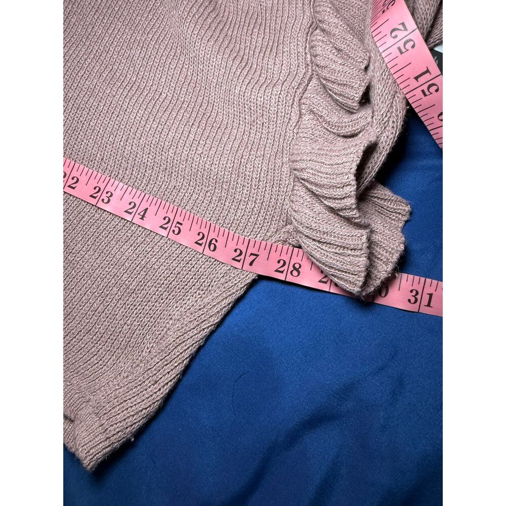 Dont ask why ruffle sleeve slouchy waffle knit cropped sweater womens boho‎ - Picture 5 of 7